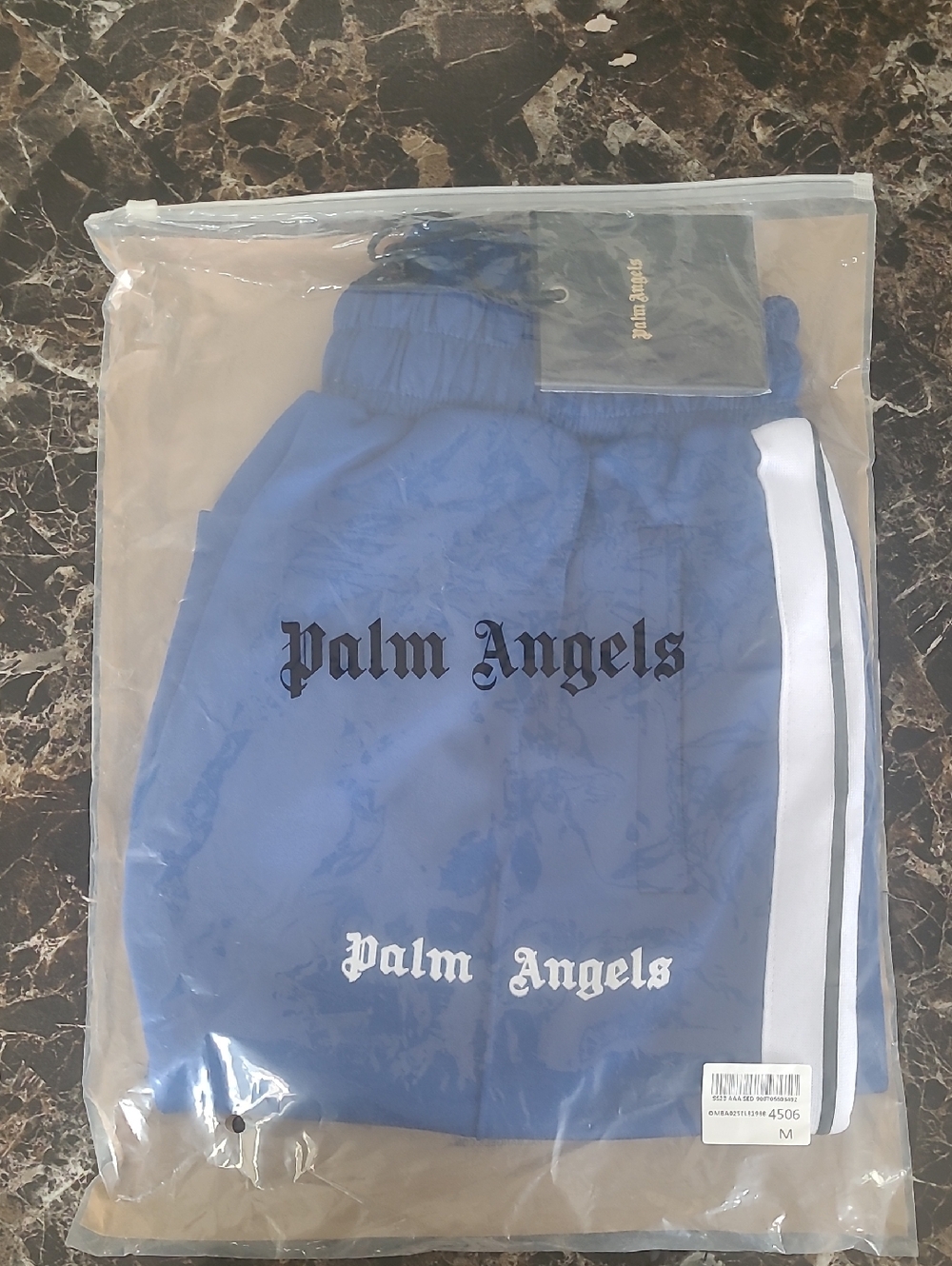 Palm Angels Classic Track Shorts Blue/ White